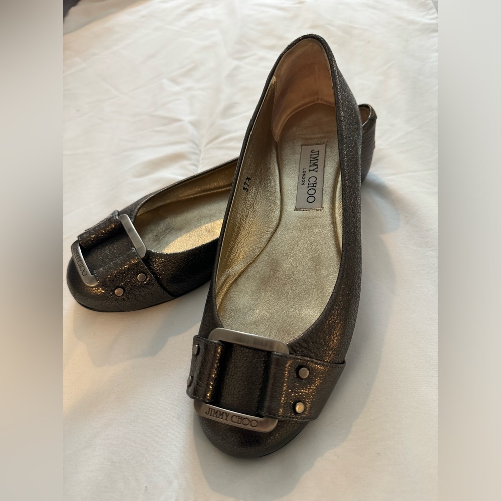 Jimmy Choo Buckle Ballet Flats. size 37.5/7.5 women’s